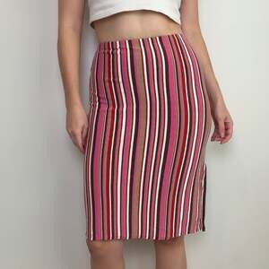 Vintage Striped Pencil Skirt